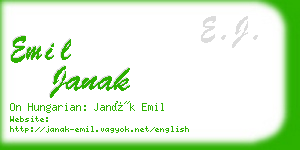 emil janak business card